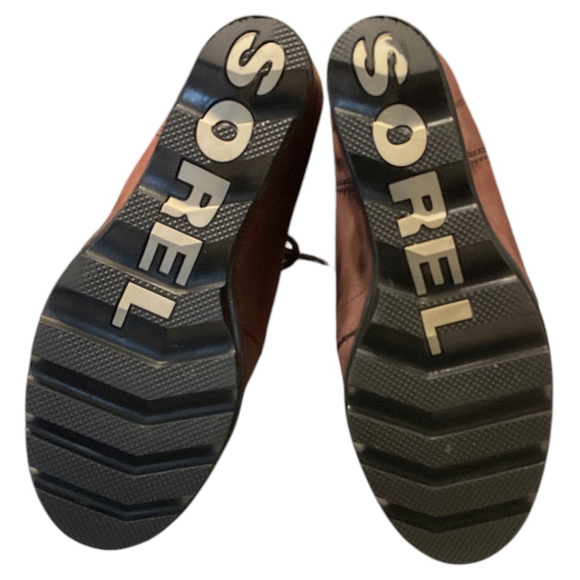 Sorel Joan of Arctic Wedge Mid brown nubuck suede lace up ankle Boots US 9.5 - Picture 6 of 11